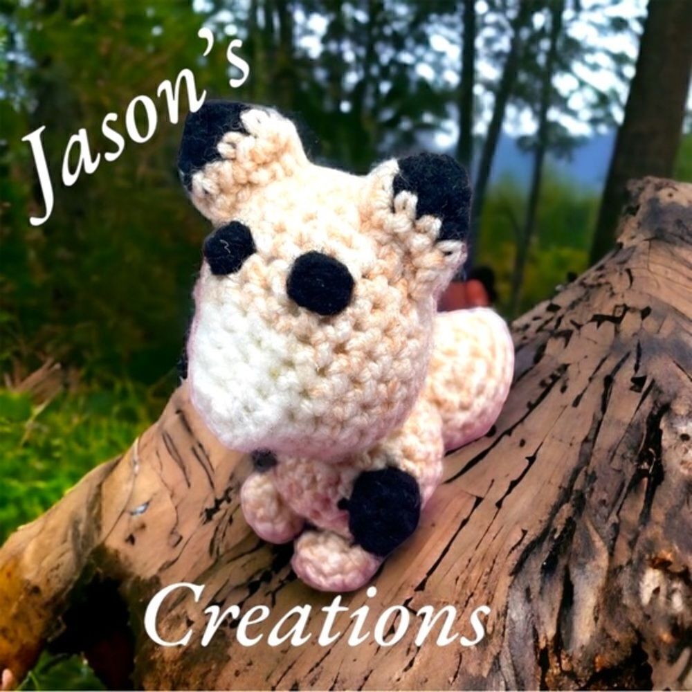 Jason’s Creations l Hand-crocheted l Amigurumi l Foxy Fox l Tan/White l 4” l New